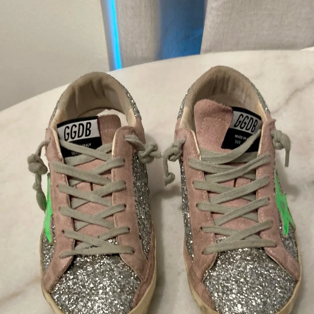 Golden Goose Superstar Glitter and Suede Sneakers - Picture 9 of 12